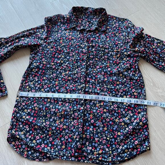 Gap Factory Utility Boyfriend Fit Shirt Womens Small Floral Button Up Colorful - Picture 7 of 12